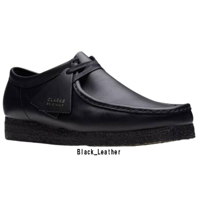 CLARKS(クラークス)ワラビー レザー ローカット スタンダード シューズ レースアップ ブラック 革靴 シンプル カジュアル メンズ WALLABEE 26155514