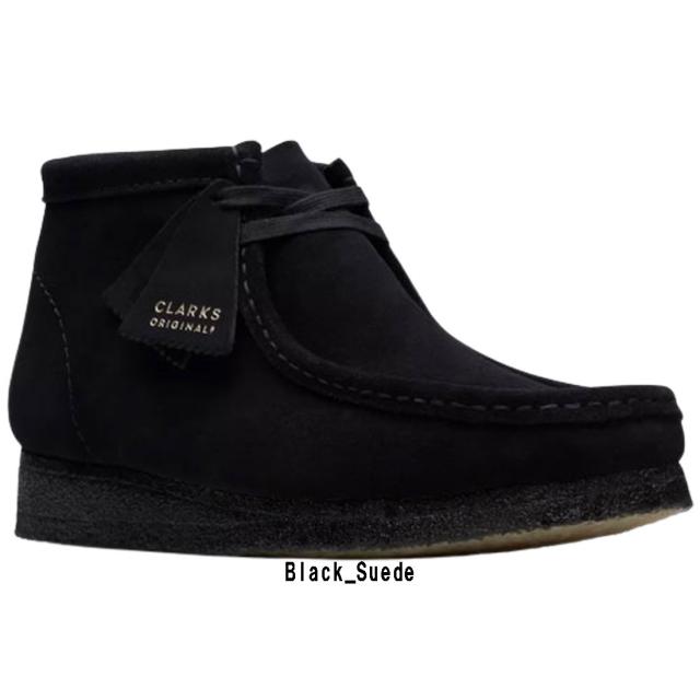 CLARKS(クラークス)ワラビーブーツ アンクルブーツ スエード スタンダード シューズ ハイカット レースアップ ブラック メンズ WALLABEE BOOT 26155517_1