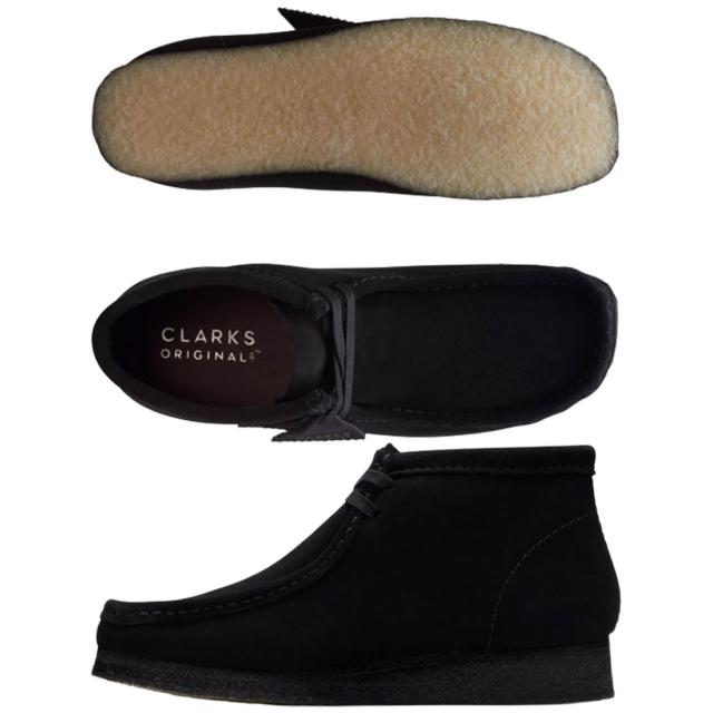 CLARKS(クラークス)ワラビーブーツ アンクルブーツ スエード スタンダード シューズ ハイカット レースアップ ブラック メンズ WALLABEE BOOT 26155517_2