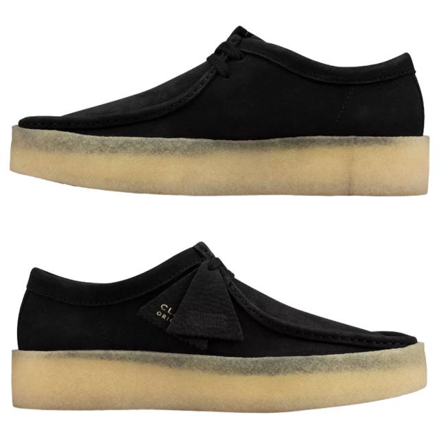CLARKS(クラークス)ワラビー カップ モカシン クレープソール スタンダード 厚底 シューズ ヌバック ブラック メンズ WALLABEE CUP 26158144_2