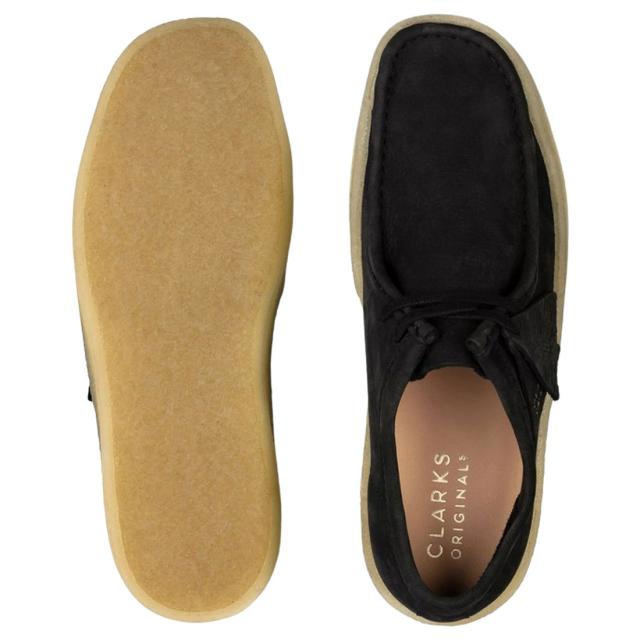 CLARKS(クラークス)ワラビー カップ モカシン クレープソール スタンダード 厚底 シューズ ヌバック ブラック メンズ WALLABEE CUP 26158144_3