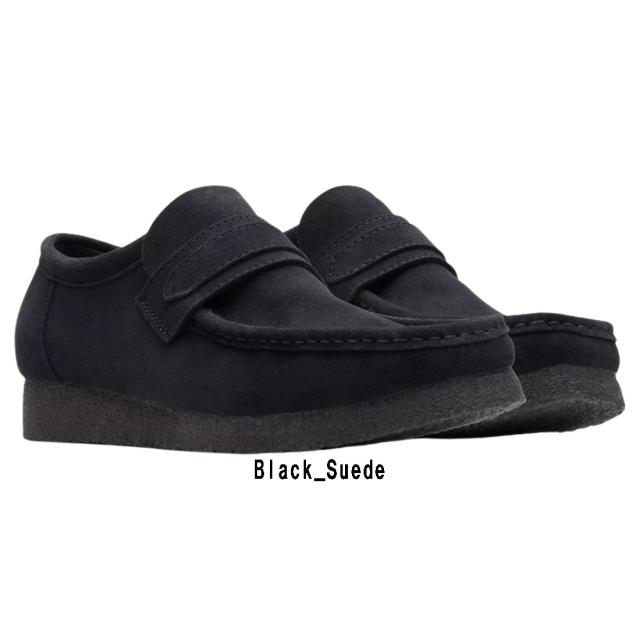 CLARKS(クラークス)ワラビー ローファー クレープソール スタンダード シューズ スエード レザー ブラック メンズ WALLABEE LOAFER 26172503