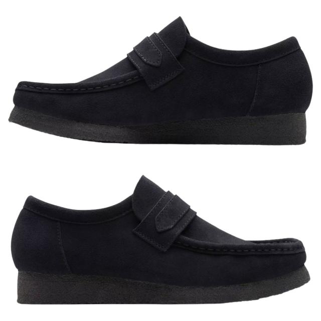 CLARKS(クラークス)ワラビー ローファー クレープソール スタンダード シューズ スエード レザー ブラック メンズ WALLABEE LOAFER 26172503