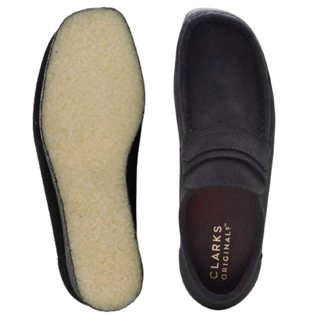 CLARKS(クラークス)ワラビー ローファー クレープソール スタンダード シューズ スエード レザー ブラック メンズ WALLABEE LOAFER 26172503