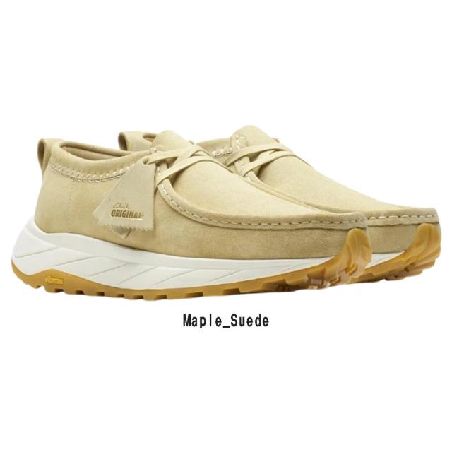 CLARKS(クラークス)ワラ エデン ロー スニーカー モカシン シューズ メープル ベージュ スエード ビブラム レースアップ メンズ Walla Eden Lo 26176533