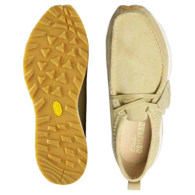 CLARKS(クラークス)ワラ エデン ロー スニーカー モカシン シューズ メープル ベージュ スエード ビブラム レースアップ メンズ Walla Eden Lo 26176533
