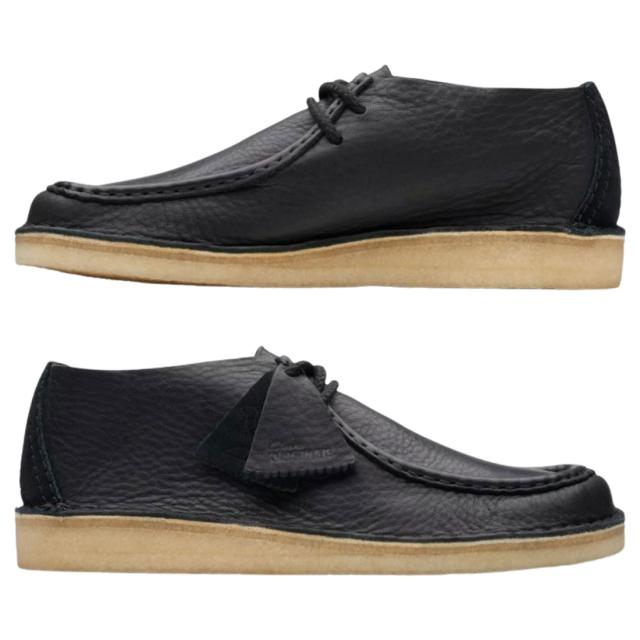 CLARKS(クラークス)デザート ノマド モカシン ローファー シューズ レースアップ ブラック レザー トレックマン メンズ Desert Nomad 26176545_2