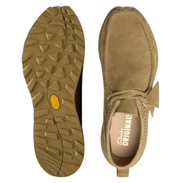 CLARKS(クラークス)ワラビー エデン ハイカット モカシン シューズ スニーカー レースアップ ブラウン スエード ビブラム メンズ Wallabee Eden 26178177_3