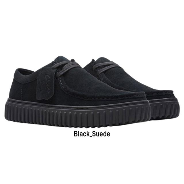 CLARKS(クラークス)メンズ トーヒル ロー シューズ レースアップ モカシン 厚底 ブラック スエード 軽量 カジュアル TORHILL LO 26172019_1