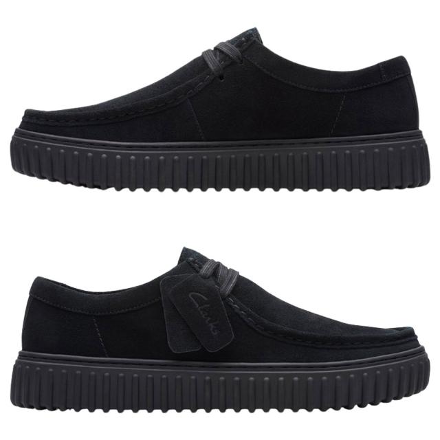 CLARKS(クラークス)メンズ トーヒル ロー シューズ レースアップ モカシン 厚底 ブラック スエード 軽量 カジュアル TORHILL LO 26172019_2