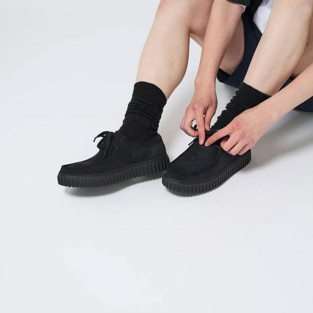 CLARKS(クラークス)メンズ トーヒル ロー シューズ レースアップ モカシン 厚底 ブラック スエード 軽量 カジュアル TORHILL LO 26172019_5