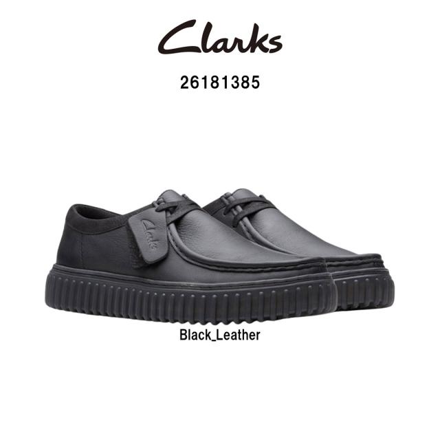 CLARKS(クラークス)メンズ トーヒル ロー シューズ レースアップ モカシン 厚底 ブラック レザー 軽量 TPR カジュアル TORHILL LO 26181385