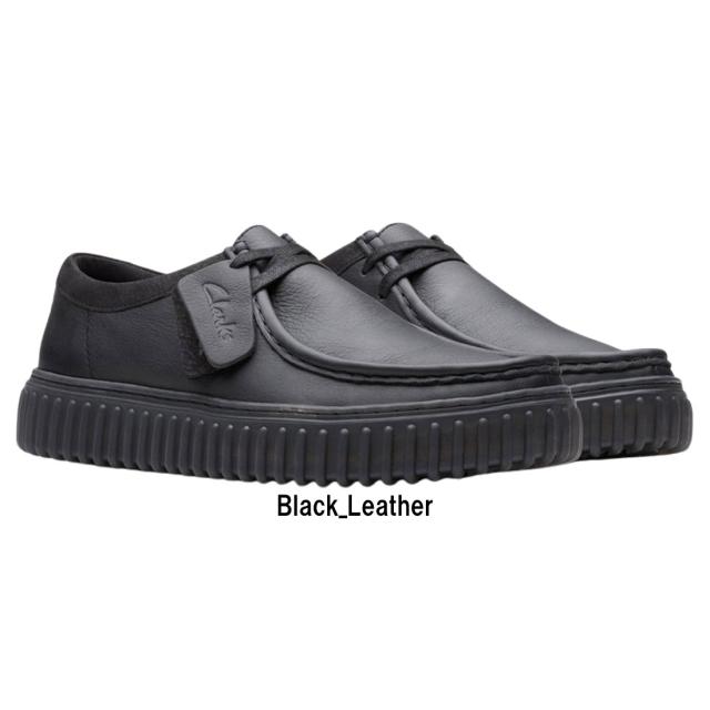 CLARKS(クラークス)メンズ トーヒル ロー シューズ レースアップ モカシン 厚底 ブラック レザー 軽量 TPR カジュアル TORHILL LO 26181385_1