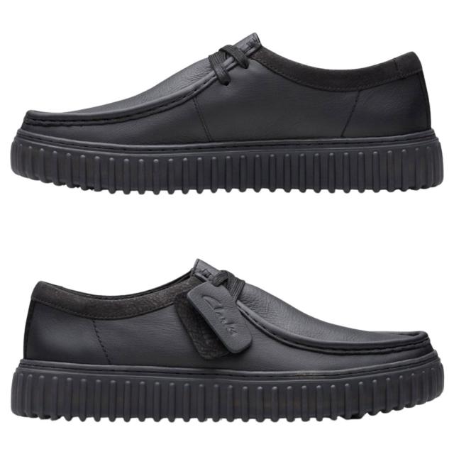 CLARKS(クラークス)メンズ トーヒル ロー シューズ レースアップ モカシン 厚底 ブラック レザー 軽量 TPR カジュアル TORHILL LO 26181385_2