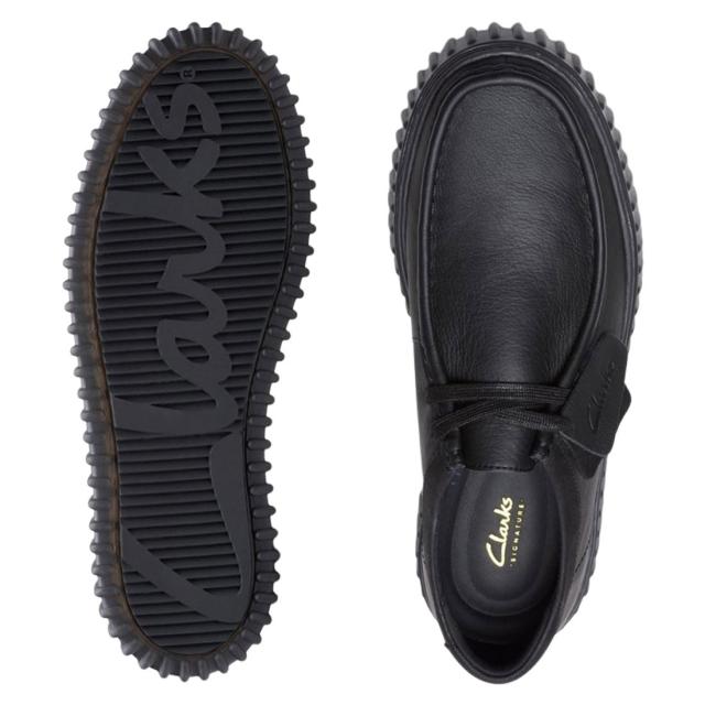 CLARKS(クラークス)メンズ トーヒル ロー シューズ レースアップ モカシン 厚底 ブラック レザー 軽量 TPR カジュアル TORHILL LO 26181385_3