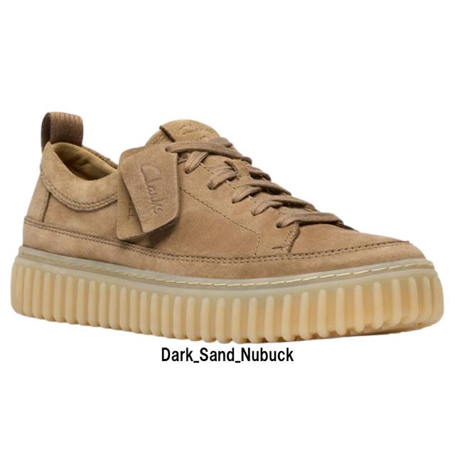 CLARKS(クラークス)メンズ トーヒル レース スニーカー レースアップ シューズ 厚底 リブソール ダークサンド ブラウン ヌバック TORHILL LACE 26184418_1