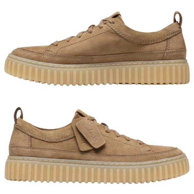 CLARKS(クラークス)メンズ トーヒル レース スニーカー レースアップ シューズ 厚底 リブソール ダークサンド ブラウン ヌバック TORHILL LACE 26184418_2