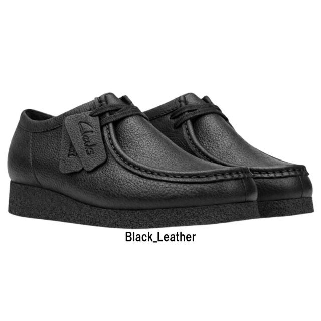 CLARKS(クラークス)メンズ ワラビー エヴォ ブラック レザー レースアップ モカシン ローカット シューズ 革靴 カジュアル WALLABEE EVO 26184727_1