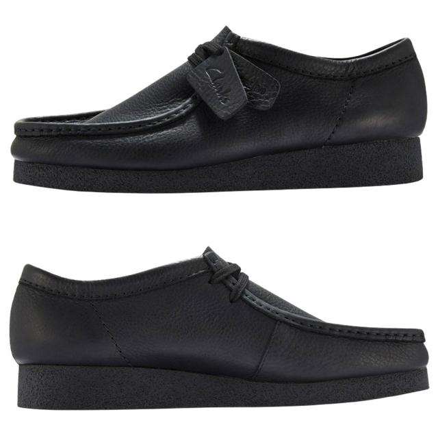 CLARKS(クラークス)メンズ ワラビー エヴォ ブラック レザー レースアップ モカシン ローカット シューズ 革靴 カジュアル WALLABEE EVO 26184727_2