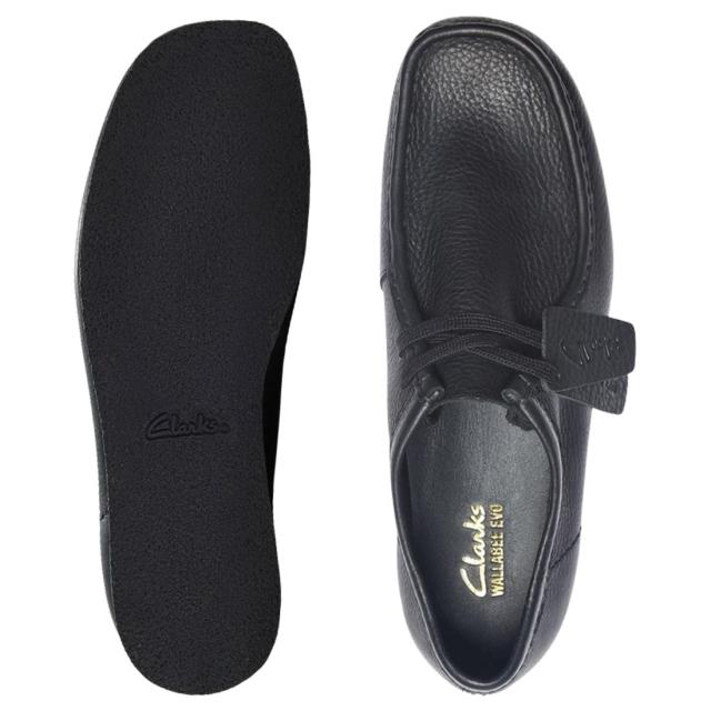 CLARKS(クラークス)メンズ ワラビー エヴォ ブラック レザー レースアップ モカシン ローカット シューズ 革靴 カジュアル WALLABEE EVO 26184727_3