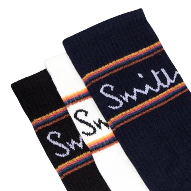 Paul Smith(ポールスミス)メンズ ソックス ロゴ ストライプ ライン リブ 3足組 靴下 男性用 ギフト プレゼント 箱入り 3Pack M1A-SOCK-GF639_2