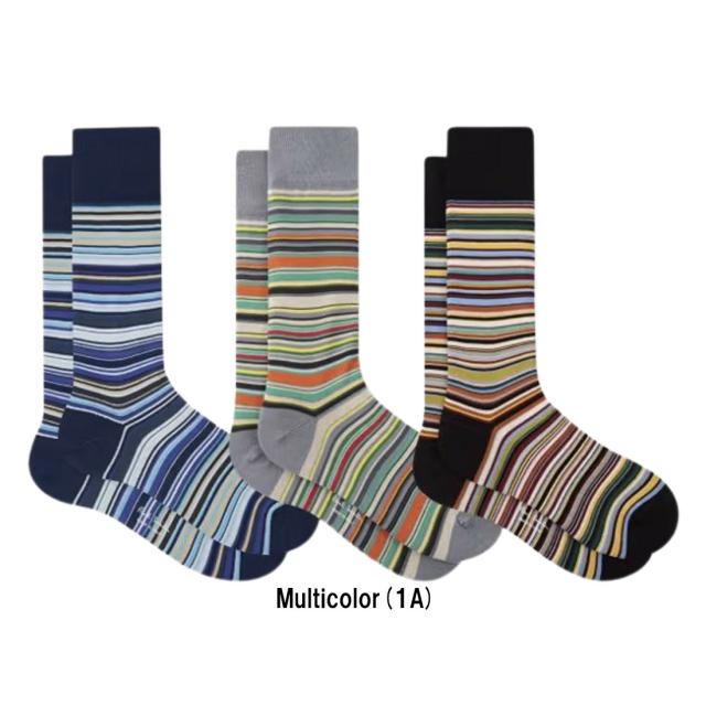 Paul Smith(ポールスミス)メンズ ソックス ストライプ マルチカラー 3足組 セット 靴下 男性用 ギフト プレゼント 箱入り BOXギフト M1A-SOCK-JPKM2_1