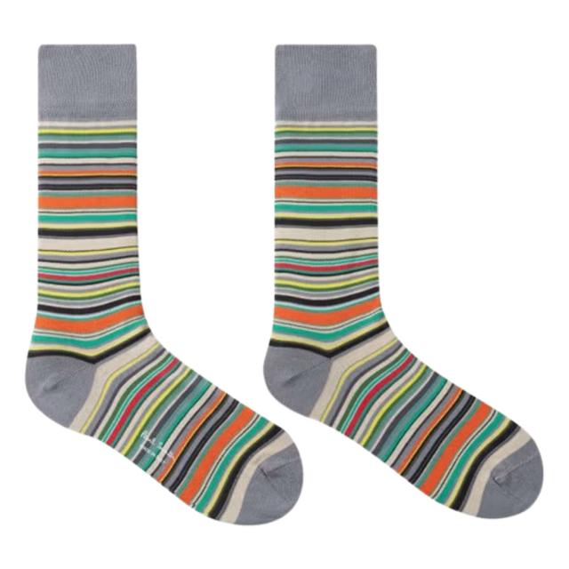 Paul Smith(ポールスミス)メンズ ソックス ストライプ マルチカラー 3足組 セット 靴下 男性用 ギフト プレゼント 箱入り BOXギフト M1A-SOCK-JPKM2_3