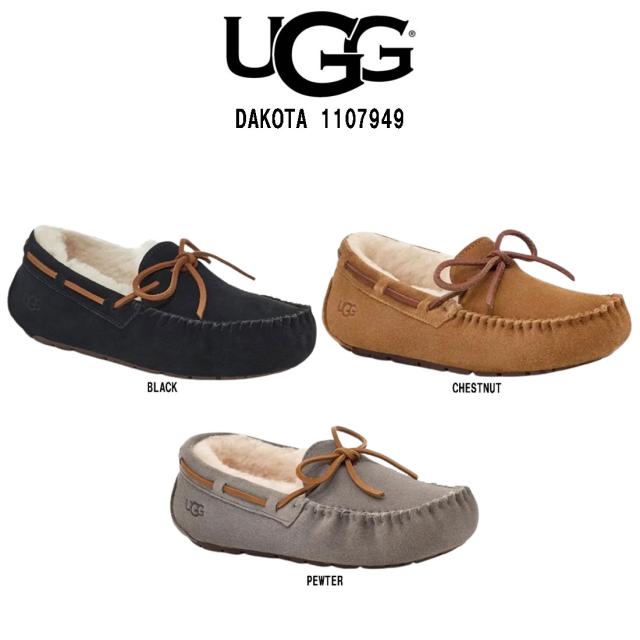 (特価SALE)UGG(アグ)ムートン モカシン スリッポン シューズ 定番 リボン スエード 防寒 シンプル カジュアル ダコタ レディース 女性用 靴 DAKOTA 1107949