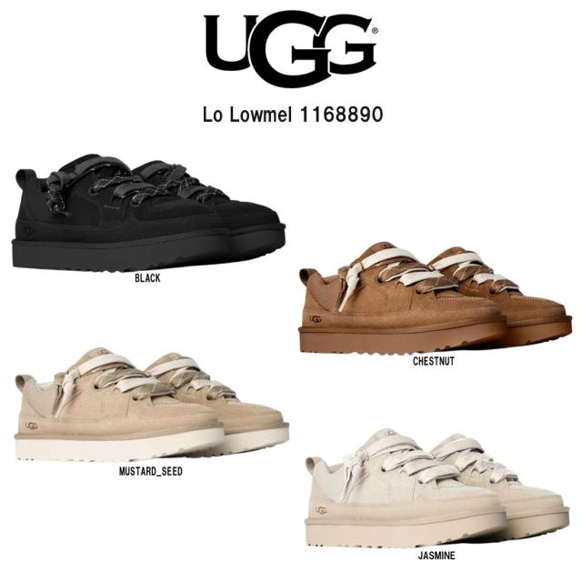 UGG(アグ)レディース ロー ローメル スニーカー シューズ レースアップ ツートン 異素材MIX ロゴ ローカット 厚底 カジュアル 靴 W Lo Lowmel 1168890
