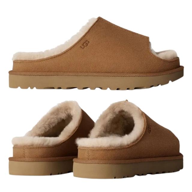 UGG(アグ)レディース グリーンポート スライド サンダル スエード シープスキン ツインシーム ふわふわ 屋内外兼用 リラックス W Greenport Slide 1167610_5