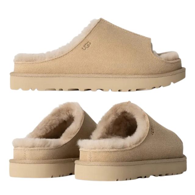 UGG(アグ)レディース グリーンポート スライド サンダル スエード シープスキン ツインシーム ふわふわ 屋内外兼用 リラックス W Greenport Slide 1167610_8