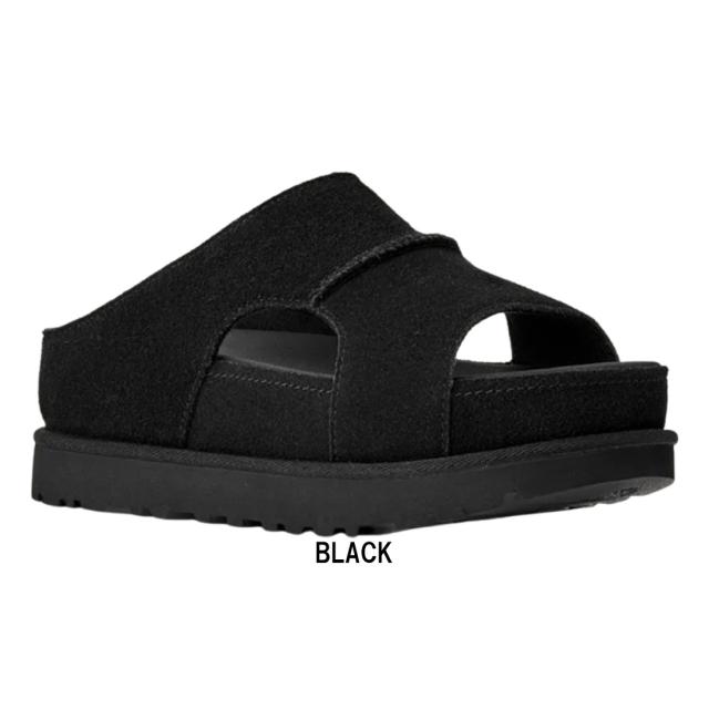 (SALE)UGG(アグ)レディース ゴールデンはやりっ子 ご機嫌 カットアウト 横すべり サンダル スリッポン 厚底 スエードクロス W GOLDENSTAR HI CUTOUT SLIDE 1175132
