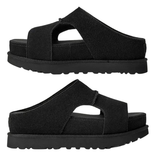 (SALE)UGG(アグ)レディース ゴールデンはやりっ子 ご機嫌 カットアウト 横すべり サンダル スリッポン 厚底 スエードクロス W GOLDENSTAR HI CUTOUT SLIDE 1175132