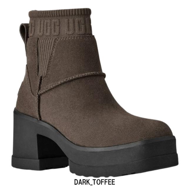 UGG(アグ)レディース モクシー チェルシー ブーツ ヒール 厚底 ロゴ 耐水 はっ水 スエード スクエアトゥ 靴 MOXY CHELSEA 1173724_1