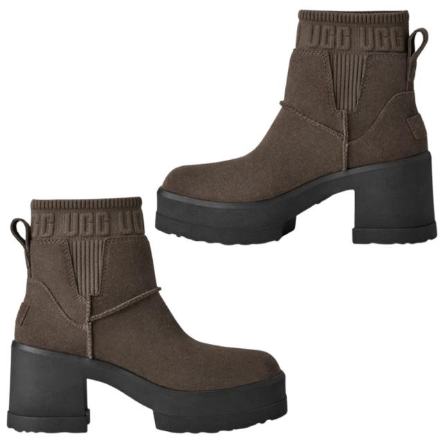 UGG(アグ)レディース モクシー チェルシー ブーツ ヒール 厚底 ロゴ 耐水 はっ水 スエード スクエアトゥ 靴 MOXY CHELSEA 1173724_3