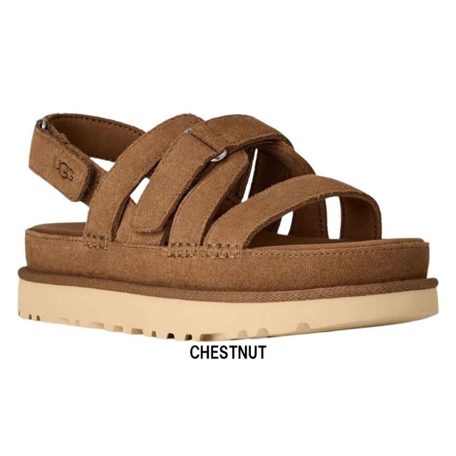(SALE)UGG(アグ)レディース ゴールデンはやりっ子 グリーム サンダル スエードクロス なめし革 同盟罷業一巡り 調節する能力のある 厚底 プラットホーム ロゴタイプ 軽さ EVA 御上さん用 1175122