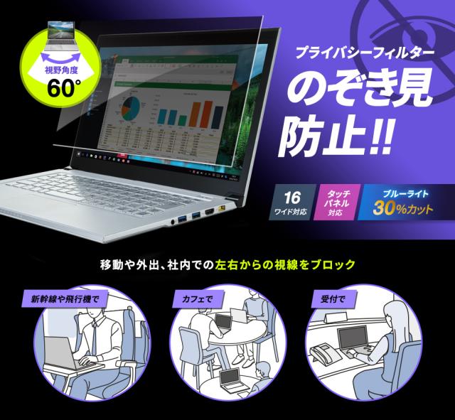 サンワサプライ プライバシーフィルター 22.0型ワイド(16：10)用 CRT-PFNG220W 1枚 サンワサプライ プライバシーフィルター 22.0型ワイド(16：10)用 CRT