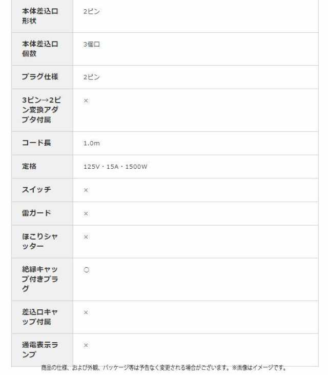 代引不可 コンセント スイングプラグタップ 3個口 1m ホワイト コンセントタップ 電源タップ 100cm スイングプラグ エレコムの通販はau  PAY マーケット - やるCAN