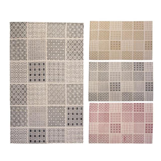 北海道・沖縄・離島配送不可 代引不可 ラグ ラグマット コットンラグ 130ｘ190cm 幾何学模様 バンダナ風 おしゃれの通販は 5,687円