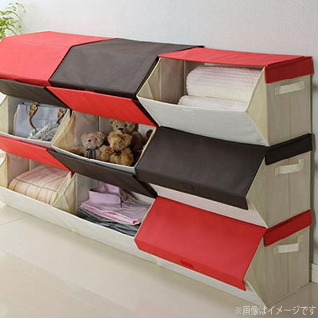 たためるスタッキングボックス ふた付 収納ボックス スタッキング 重ね