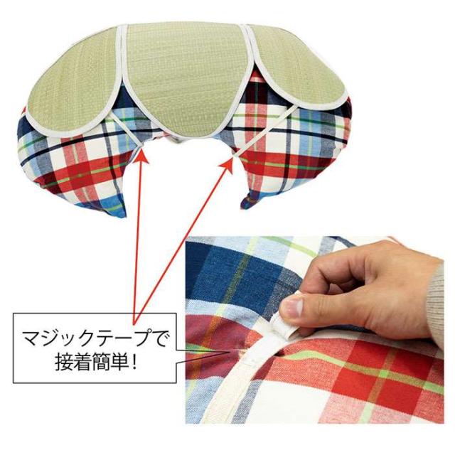 代引不可 クッション 五体さらっとクッション 約48×80cm くつろぎ サポート よりかかりクッション い草カバーつき  IKEHIKO 7712400_3