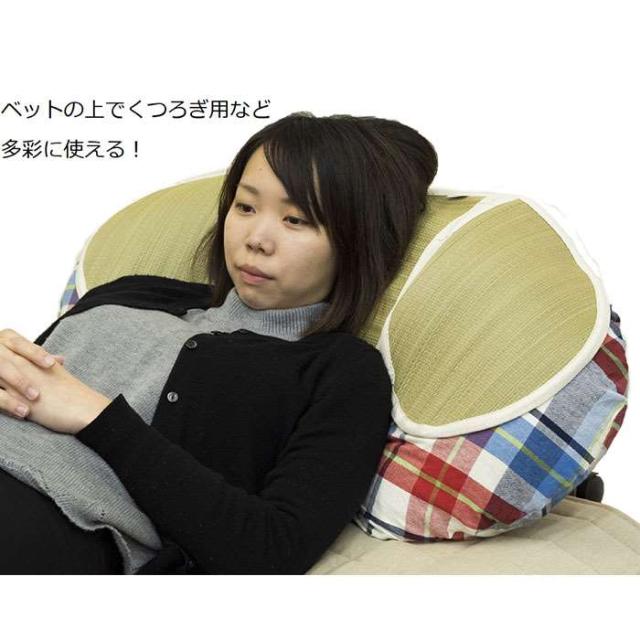 代引不可 クッション 五体さらっとクッション 約48×80cm くつろぎ サポート よりかかりクッション い草カバーつき  IKEHIKO 7712400_4