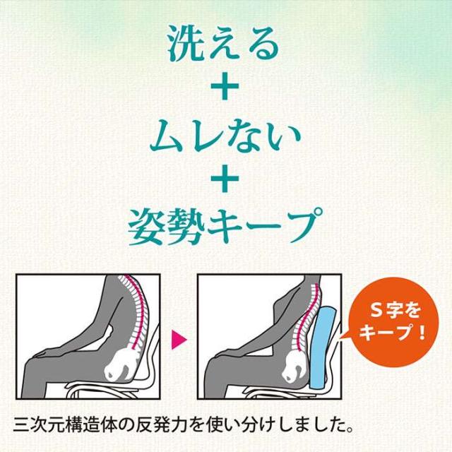 代引不可 背面クッション 背中さらっとクッション 洗える 背面 背もたれ クッション 50ｘ50cm 車いす 介護 手洗い可 寄りかかりクッション IKEHIKO 7714409_2