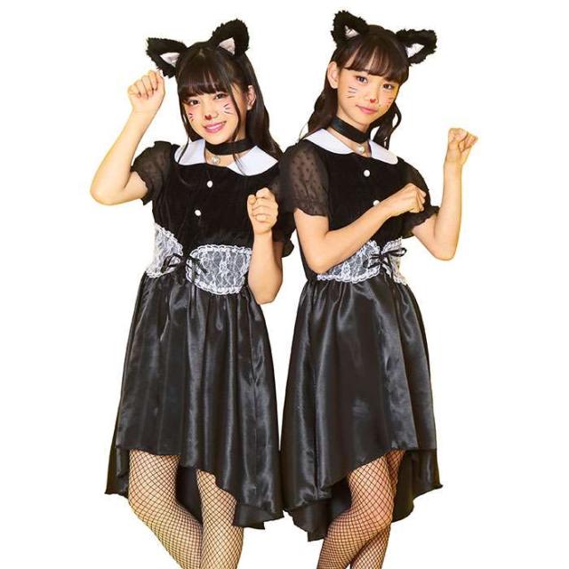 Hw Coschu ガールズキャット コスチューム ハロウィン コスプレ 衣装 仮装 変装 黒猫 ブラックキャット ワンピース ジュニアサイズ女のの通販はau Pay マーケット やるcan