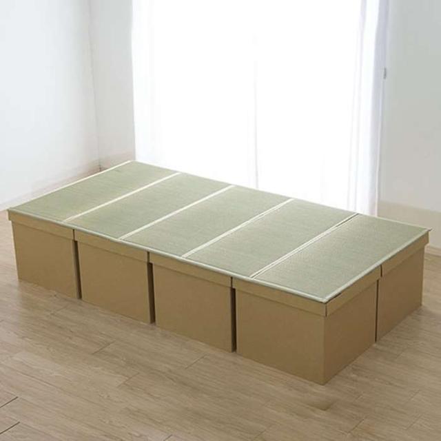 代引不可 防災 避難 備え ダンボールベッド 畳マットレス 100×200cm 5連 避難所 防災用 耐荷重300kg 天然イ草使用 IKEHIKO 8633809