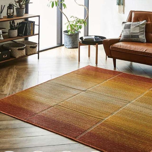 代引不可 ラグ い草ラグ 約190×300cm グラデーション KOBA-GUARD い草 ラグカーペット 滑り止め 夏 コバガード  IKEHIKO CLA190300