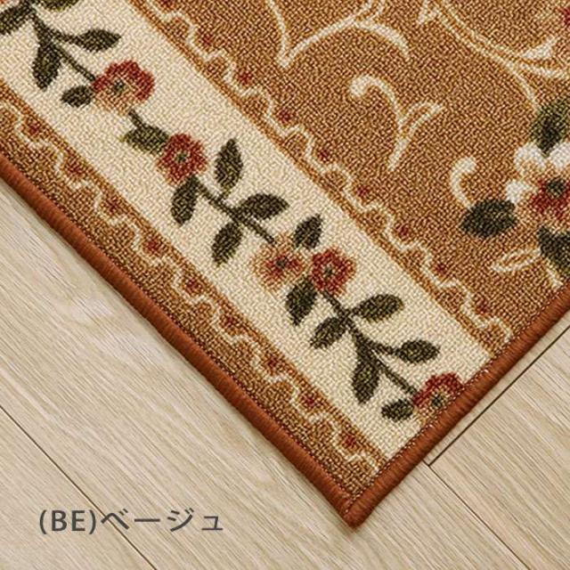 代引不可 カーペット ラグ 廊下敷き 約79×440cm ナイロンカーペット 花柄 撥水加工 79cm幅 速乾 エレガント インテリア 廊下カーペット IKEHIKO HSKY79440_5
