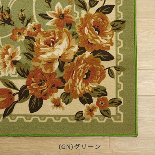代引不可 カーペット ラグ ナイロンカーペット 江戸間10畳 約352×440cm 花柄 撥水カーペット 速乾 エレガント インテリア 敷 裏面不織布  IKEHIKO HSKY352440_8