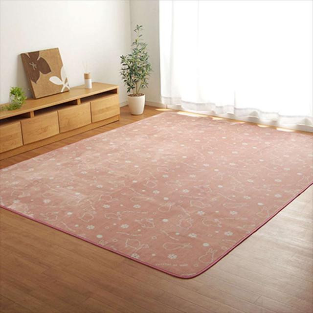 北海道・沖縄・離島配送不可 代引不可 ラグ カーペット うさぎ ラビット カーペット ピンク 4畳 約200×300cm ホットカーペット対応 洗える 洗濯可 ウサギ柄 うさぎ柄 ラビット柄 bunny アニマル  IKEHIKO 9845028の通販は 9,028円