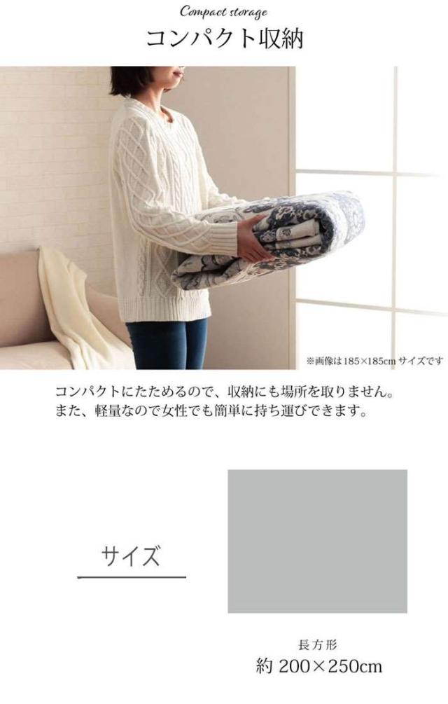 代引不可 ラグ カーペット 長方形 約3畳 約200×250cm ジャガード織 メダリオン柄 滑りにくい加工 オールシーズン 床暖房 ホットカーペット対応 IKEHIKO SYM200250_6